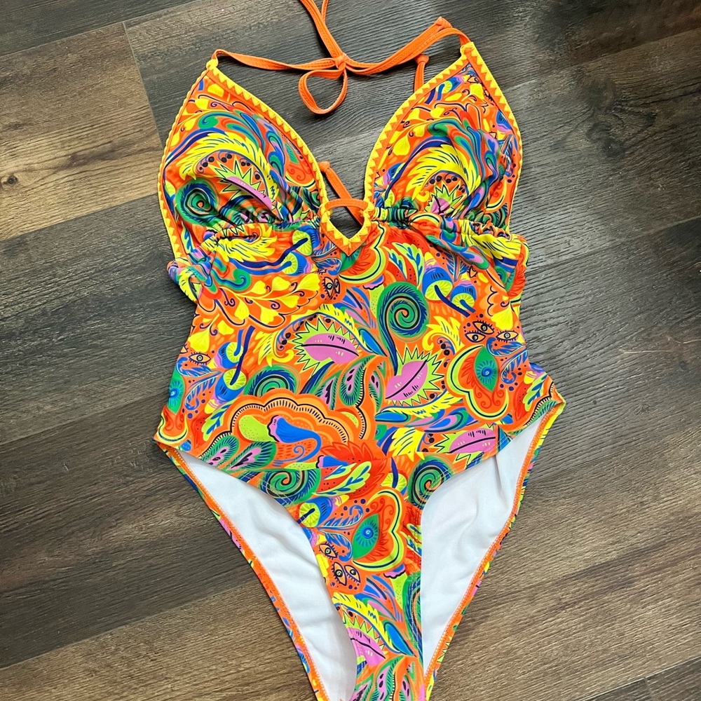 SHEIN Vibrant Multicolor One Piece Swimsuit